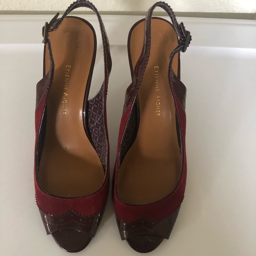 Wingtip Open Toe Sling Back